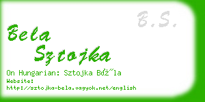 bela sztojka business card